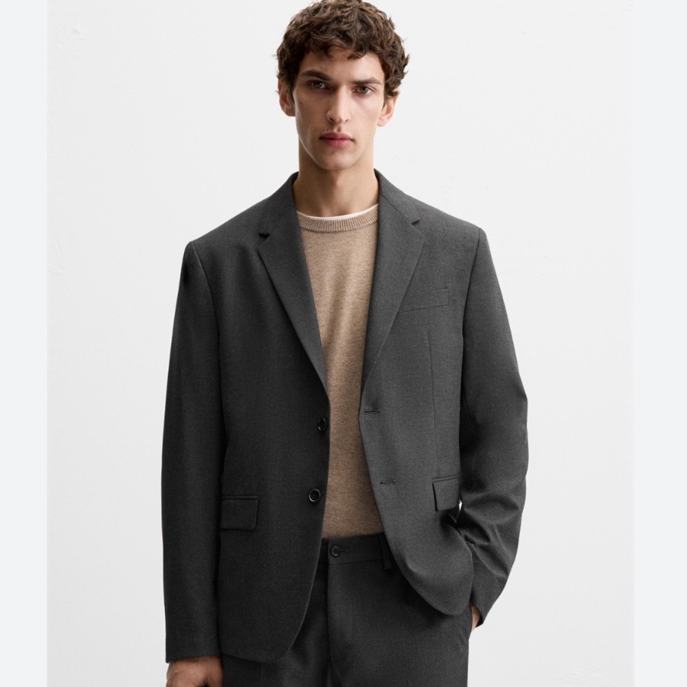 Zara Men NWT suit coat blazer gray size 44 9737/254